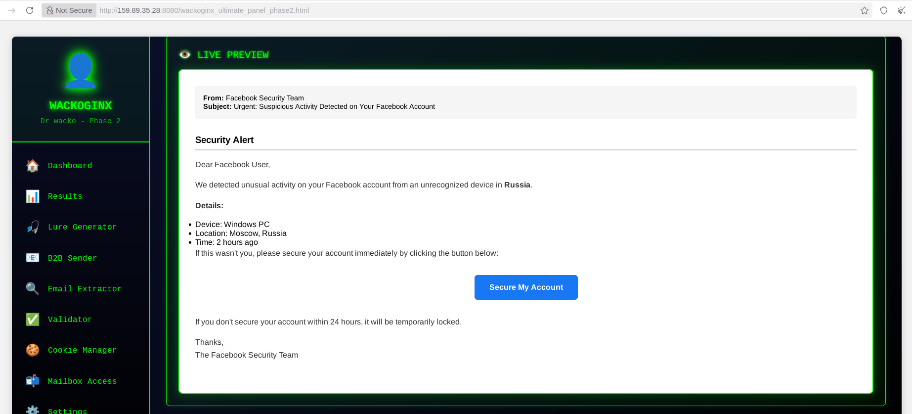 Facebook phishing 2